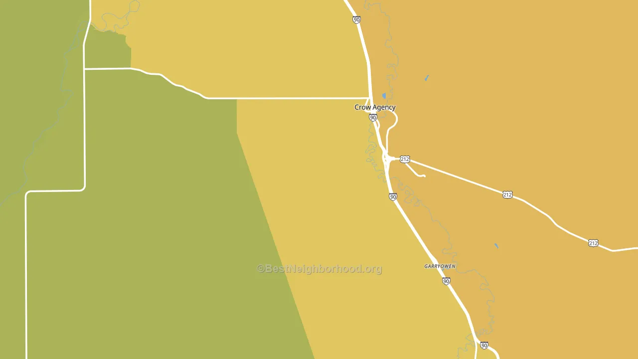 Big Horn County, MT block-group voter-turnout map