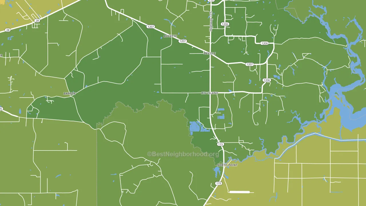 Big Island, LA block-group voter-turnout map