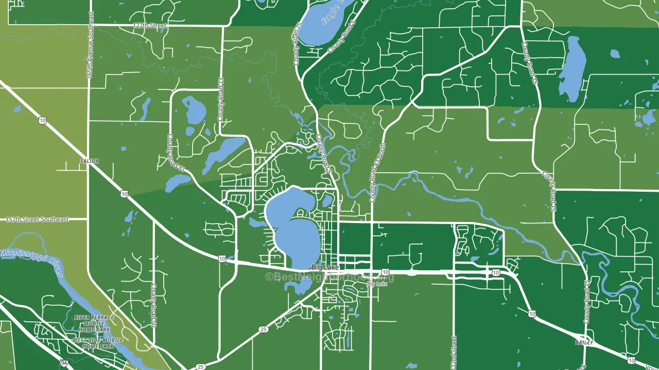 Big Lake, MN block-group voter-turnout map