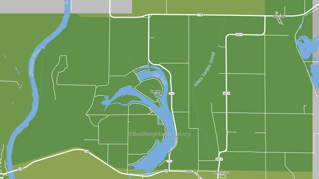 Big Lake, MO block-group voter-turnout map