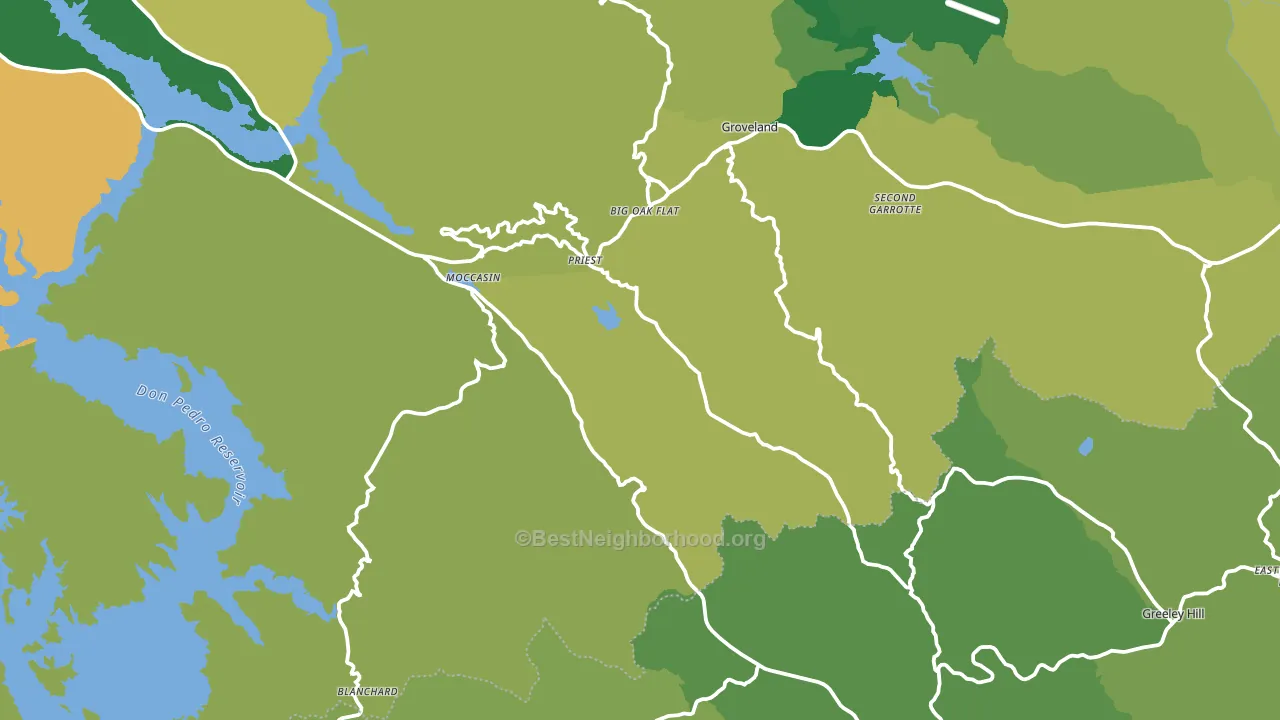 Big Oak Flat, CA block-group voter-turnout map