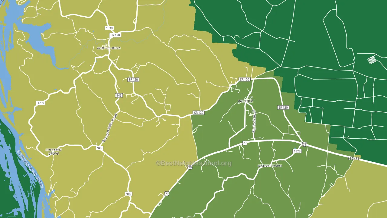 Big Rock, TN block-group voter-turnout map