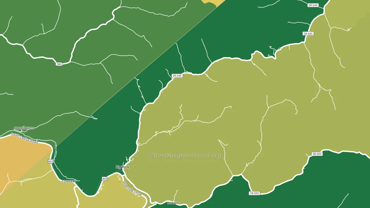 Big Rock, VA block-group voter-turnout map