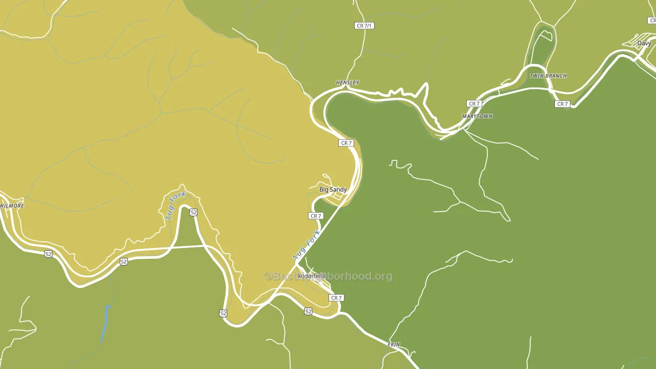 Big Sandy, WV block-group voter-turnout map