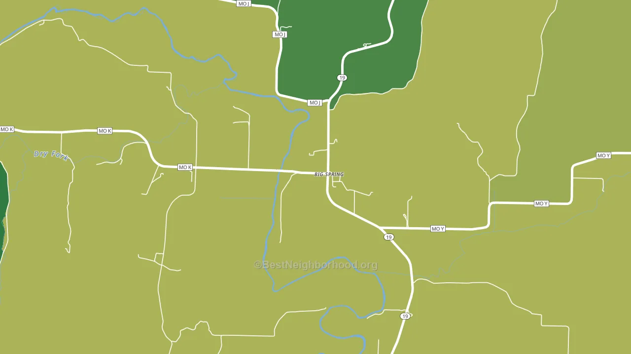 Big Spring, MO block-group voter-turnout map