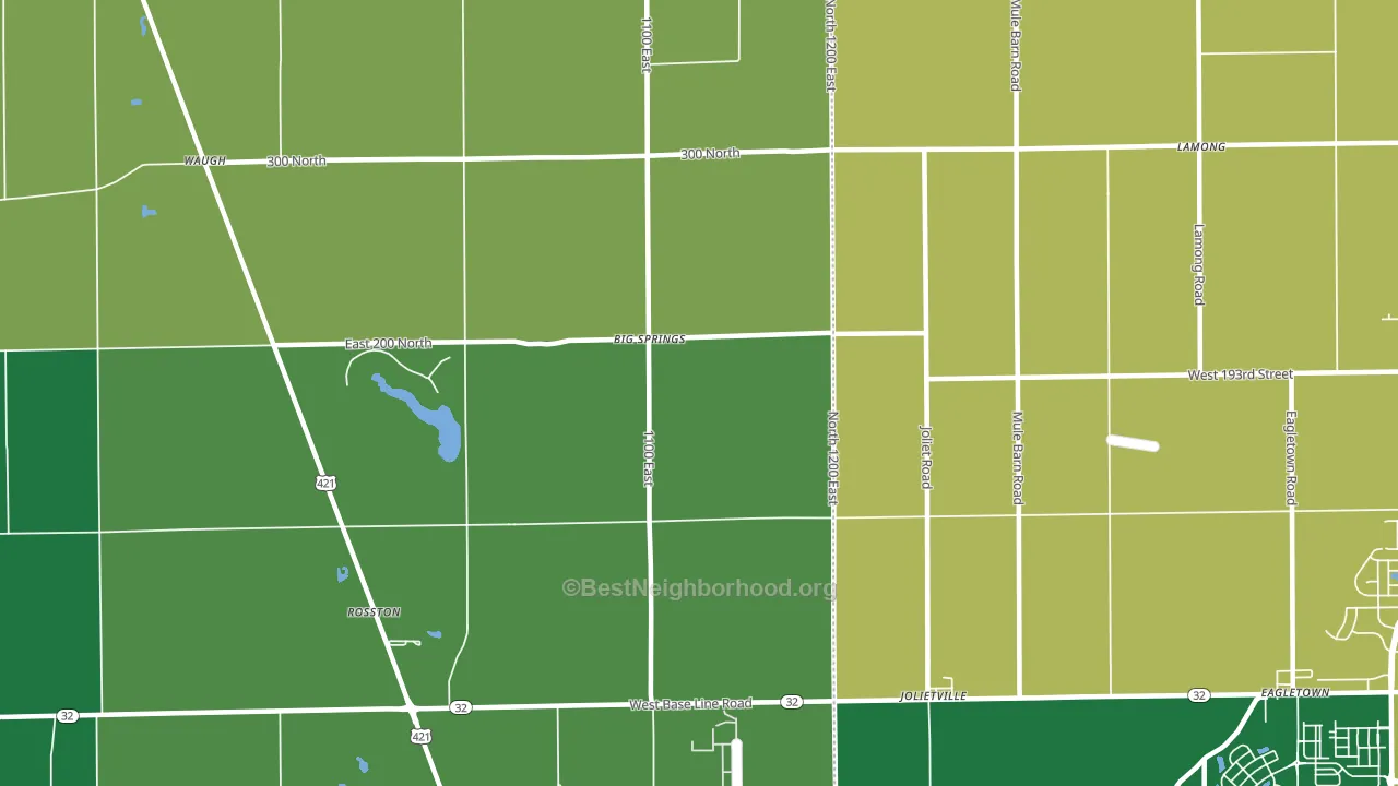 Big Springs, IN block-group voter-turnout map