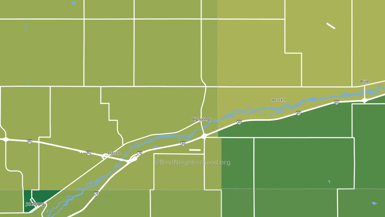 Big Springs, NE block-group voter-turnout map