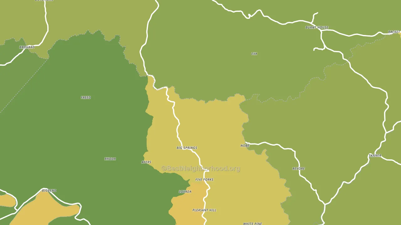 Big Springs, WV block-group voter-turnout map