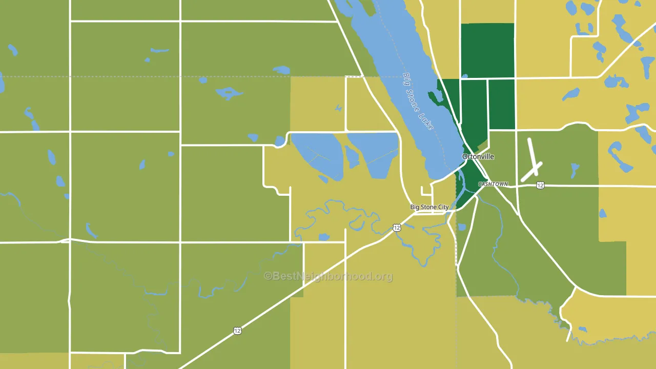Big Stone City, SD block-group voter-turnout map