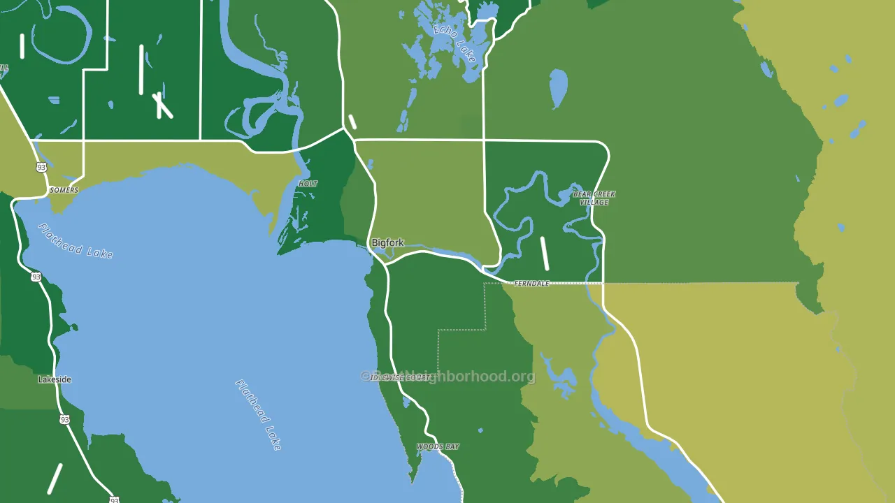 Bigfork, MT block-group voter-turnout map