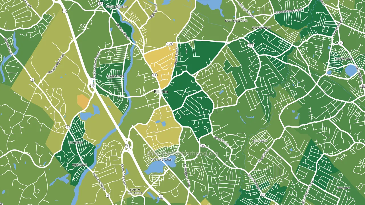 Billerica, MA block-group voter-turnout map