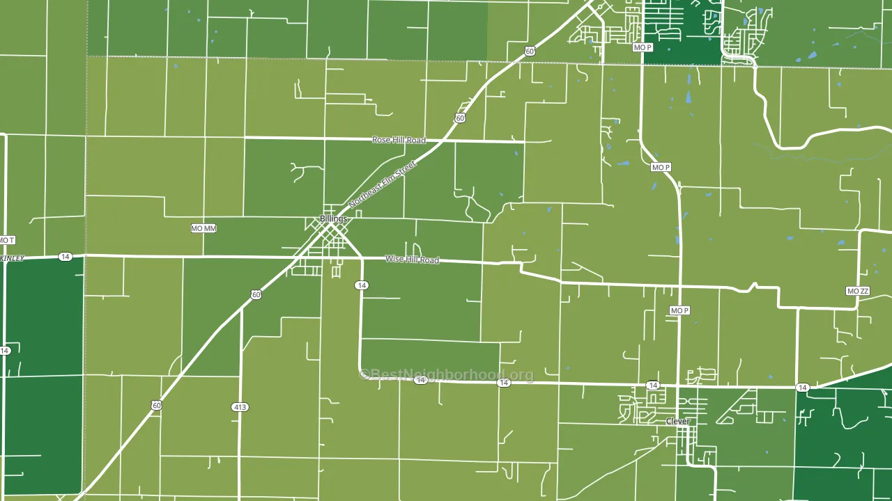 Billings, MO block-group voter-turnout map