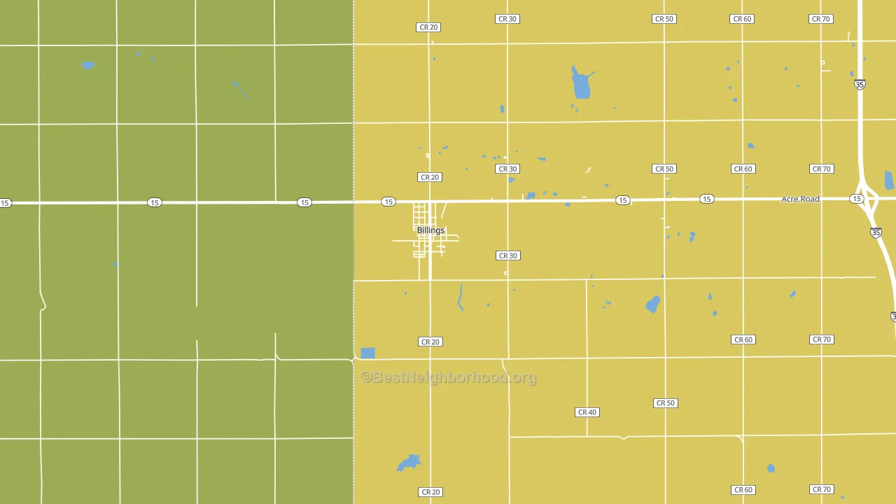 Billings, OK block-group voter-turnout map