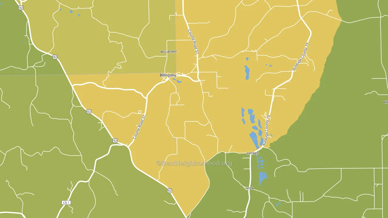 Billingsley, AL block-group voter-turnout map