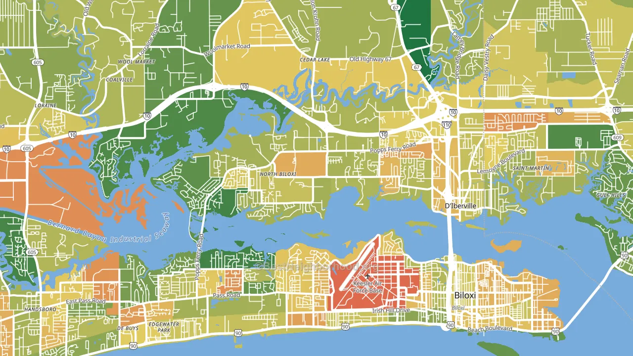 Biloxi, MS block-group voter-turnout map