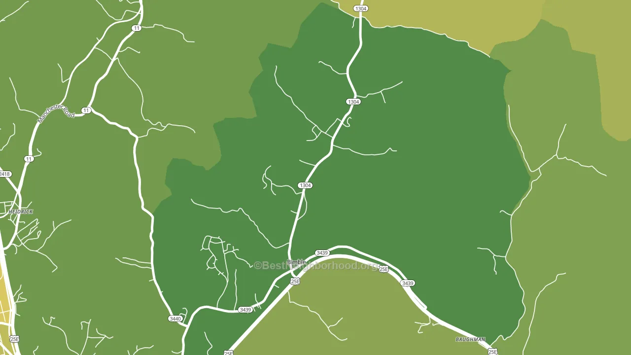 Bimble, KY block-group voter-turnout map