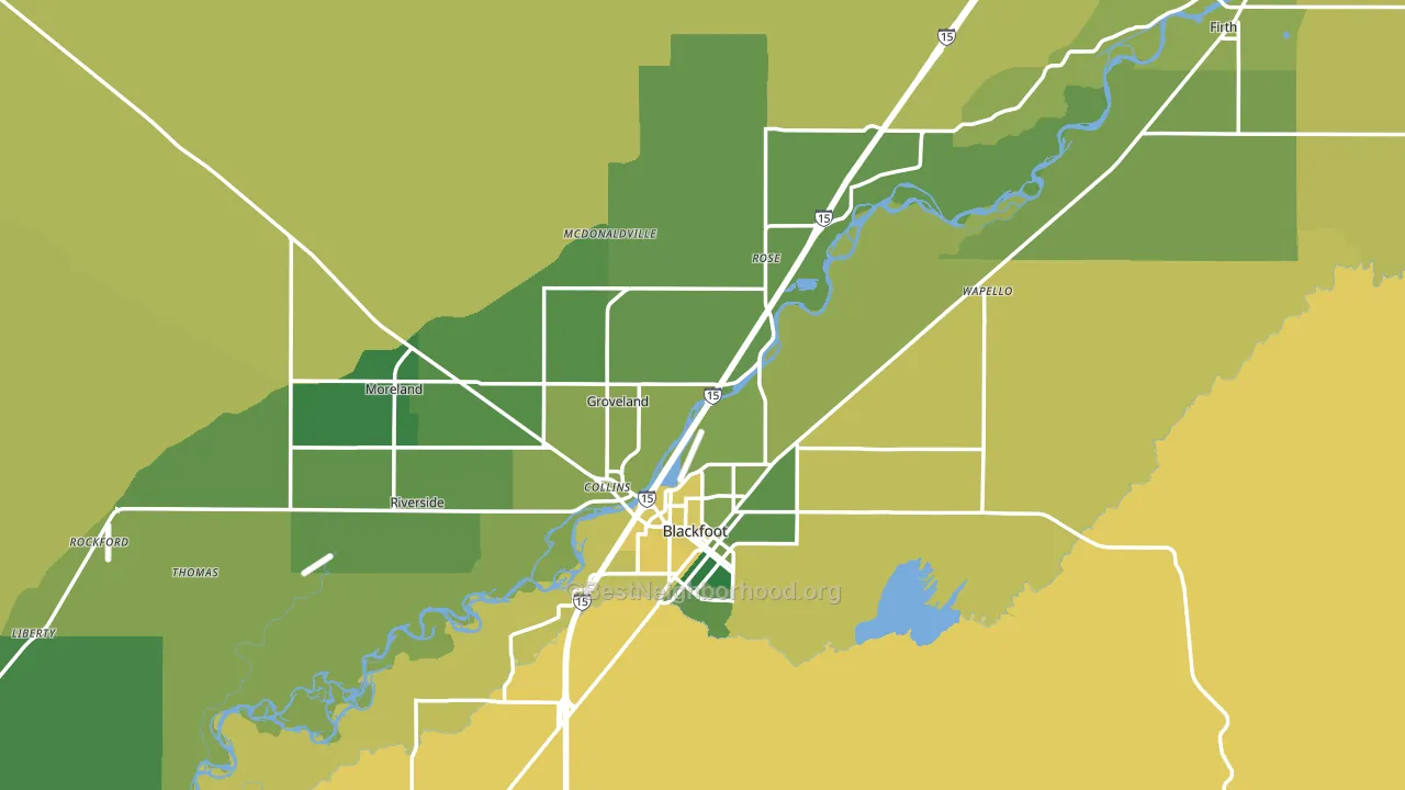 Bingham County, ID block-group voter-turnout map
