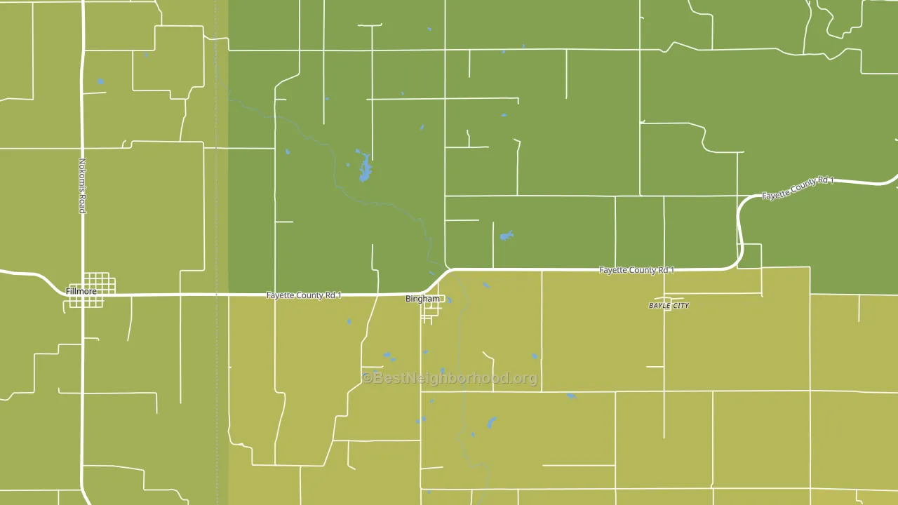Bingham, IL block-group voter-turnout map