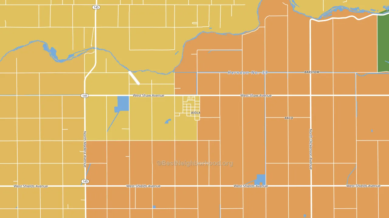 Biola, CA block-group voter-turnout map