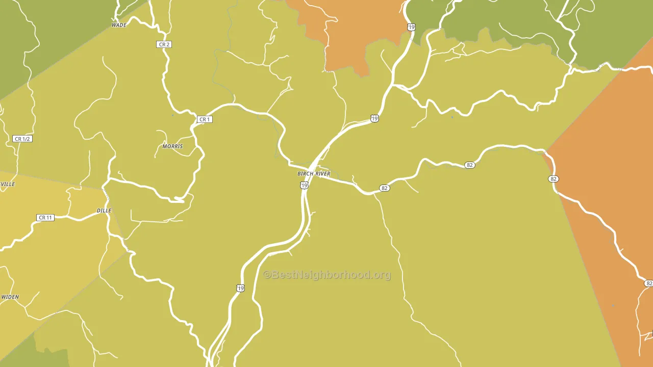 Birch River, WV block-group voter-turnout map