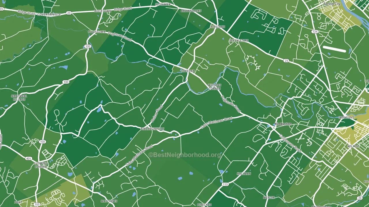 Birchrunville, PA block-group voter-turnout map