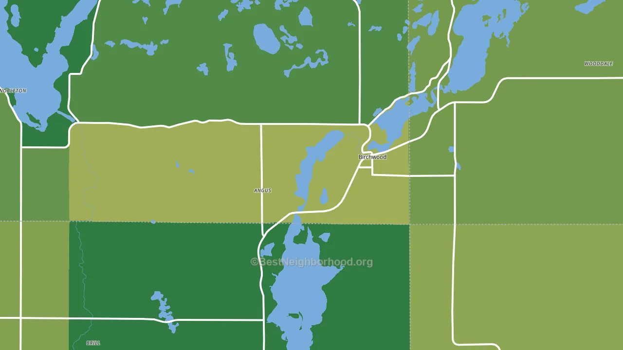 Birchwood, WI block-group voter-turnout map