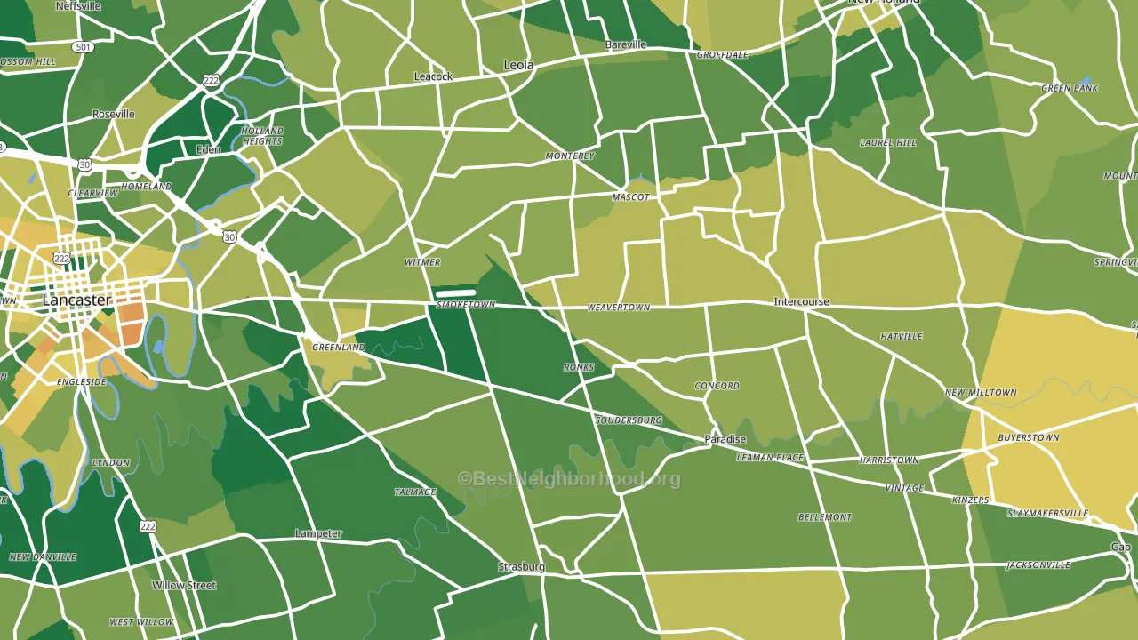 Bird-in-Hand, PA block-group voter-turnout map