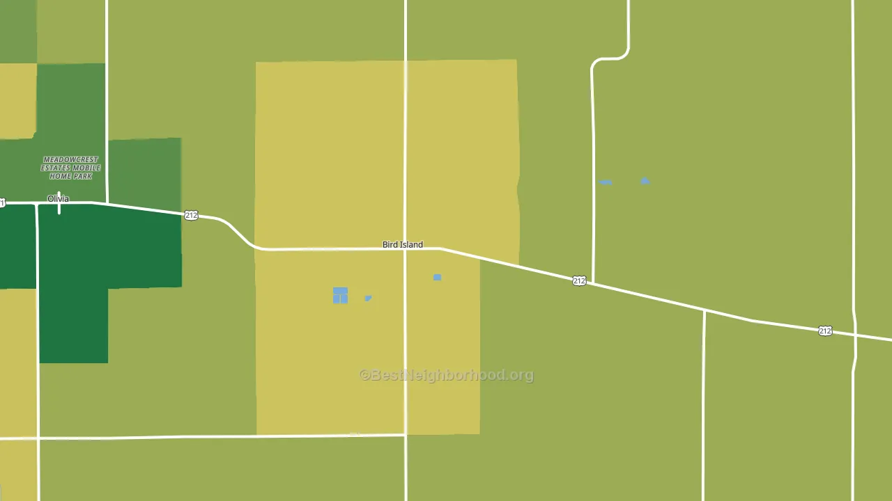 Bird Island, MN block-group voter-turnout map