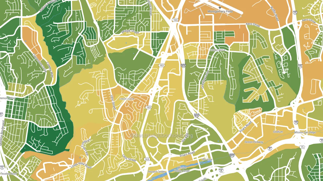 Bird Land, San Diego, CA block-group voter-turnout map