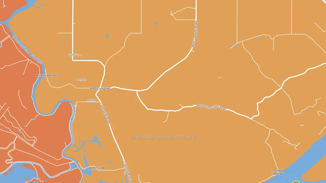 Birds Landing, CA block-group voter-turnout map