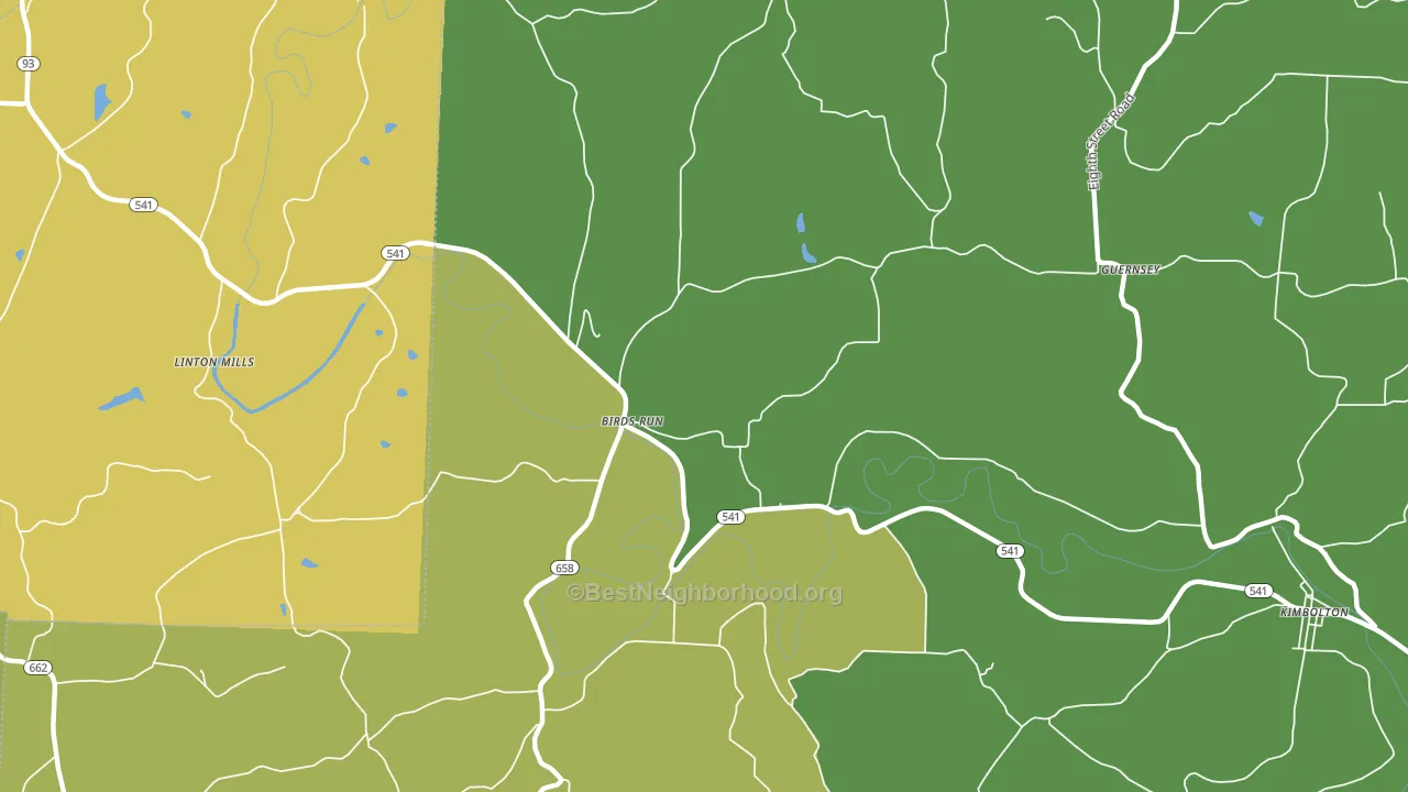 Birds Run, OH block-group voter-turnout map
