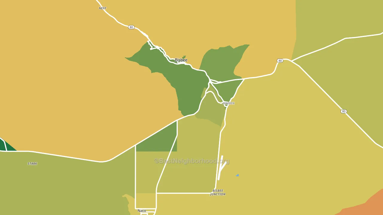 Bisbee, AZ block-group voter-turnout map