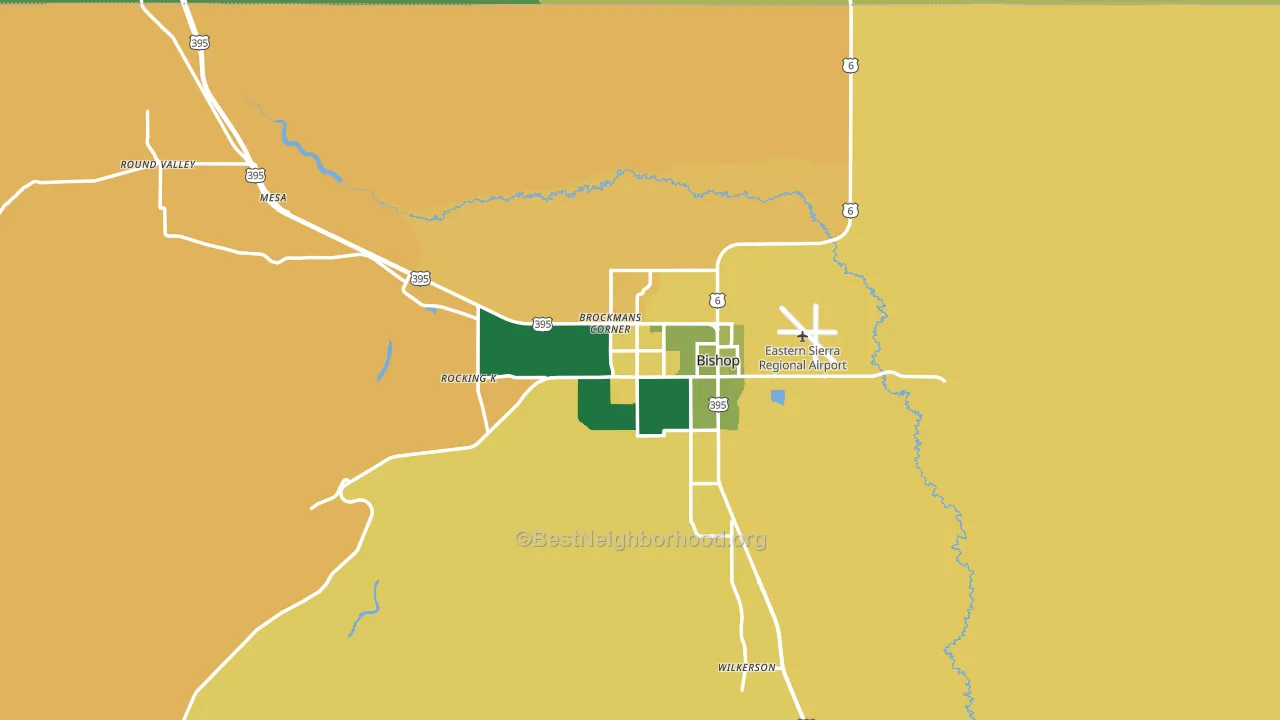 Bishop, CA block-group voter-turnout map