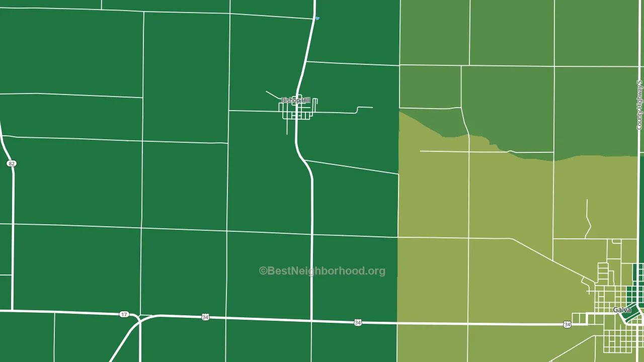 Bishop Hill, IL block-group voter-turnout map