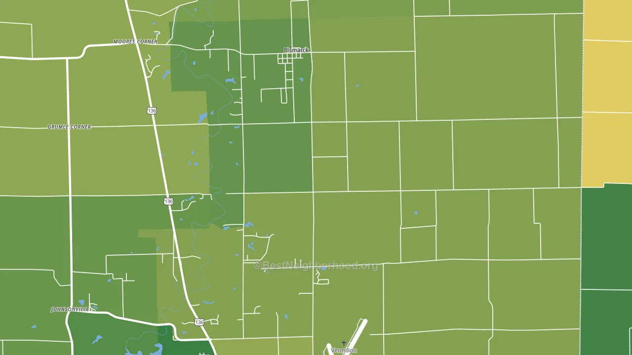 Bismarck, IL block-group voter-turnout map