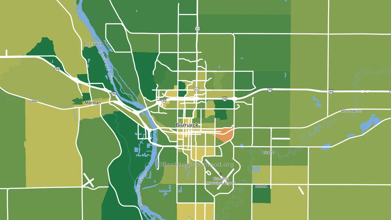 Bismarck, ND block-group voter-turnout map