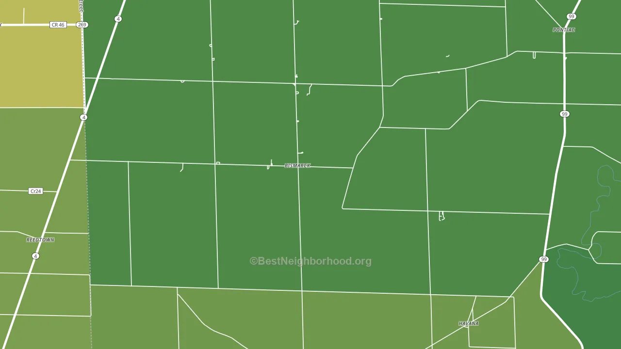 Bismarck, OH block-group voter-turnout map