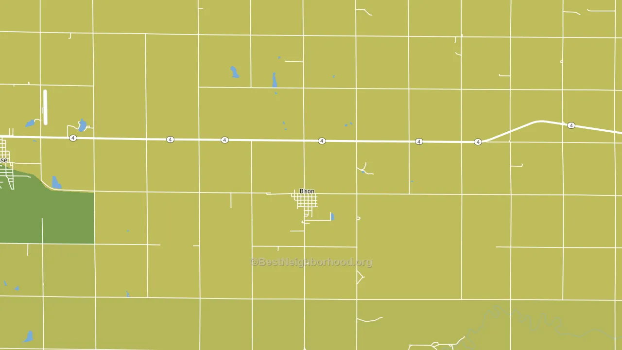 Bison, KS block-group voter-turnout map