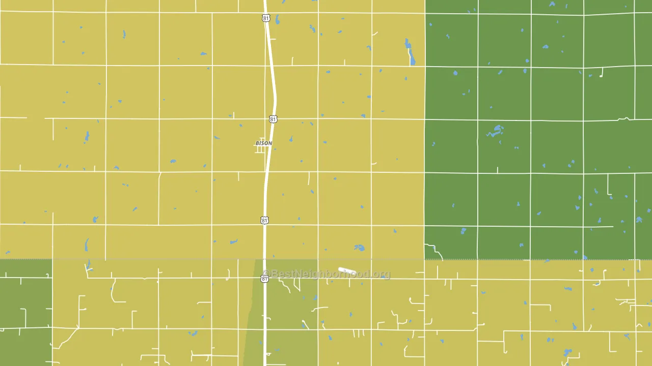 Bison, OK block-group voter-turnout map