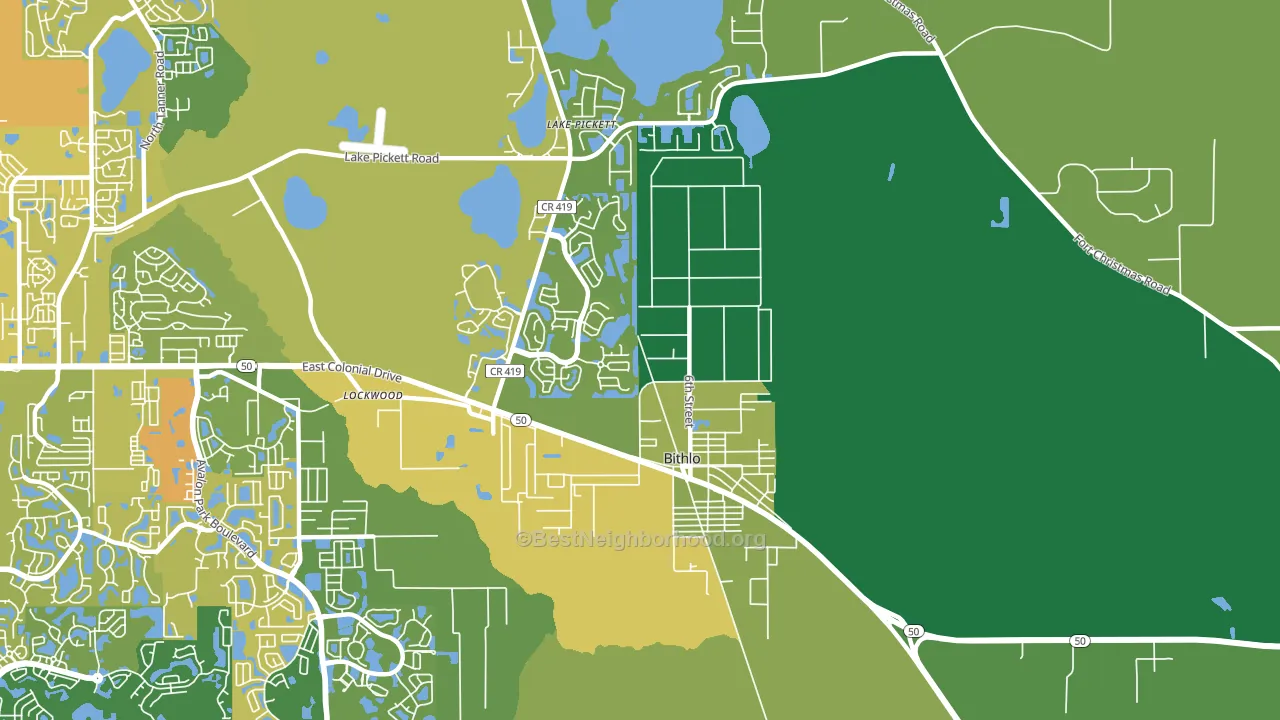 Bithlo, FL block-group voter-turnout map