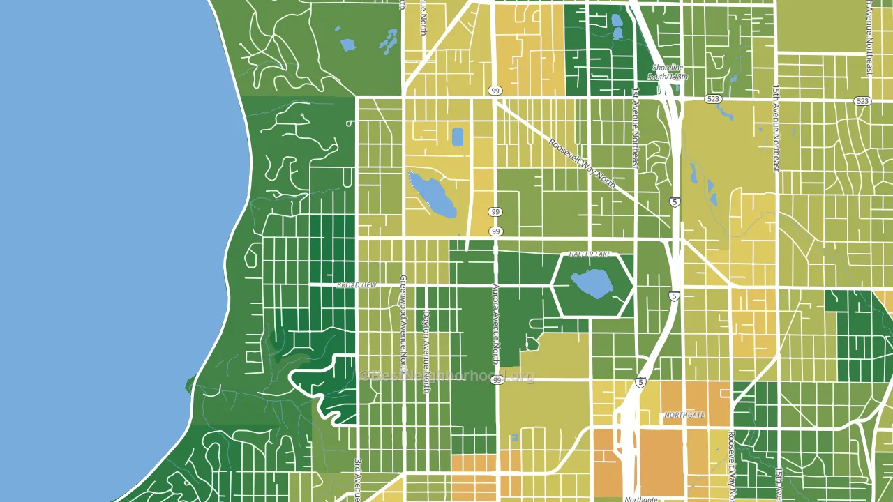 Bitter Lake, Seattle, WA block-group voter-turnout map