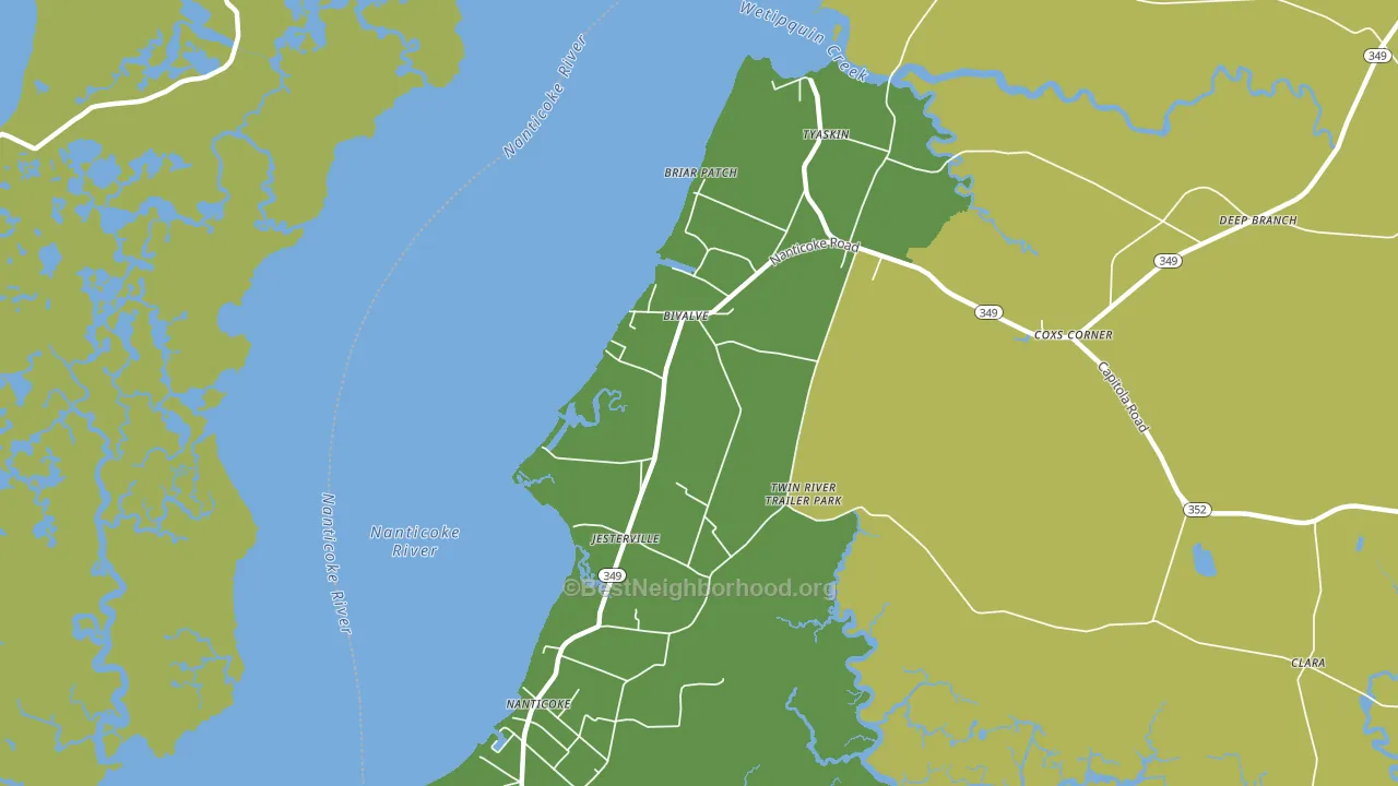Bivalve, MD block-group voter-turnout map