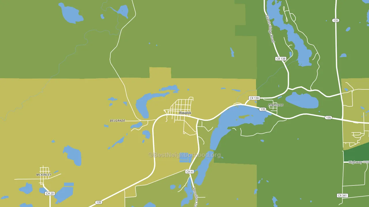 Biwabik, MN block-group voter-turnout map