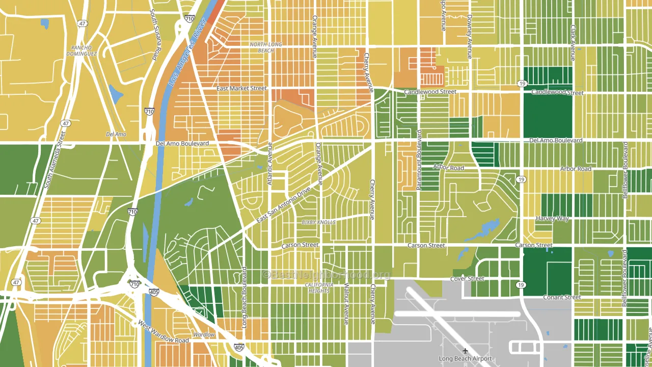Bixby Area, Long Beach, CA block-group voter-turnout map