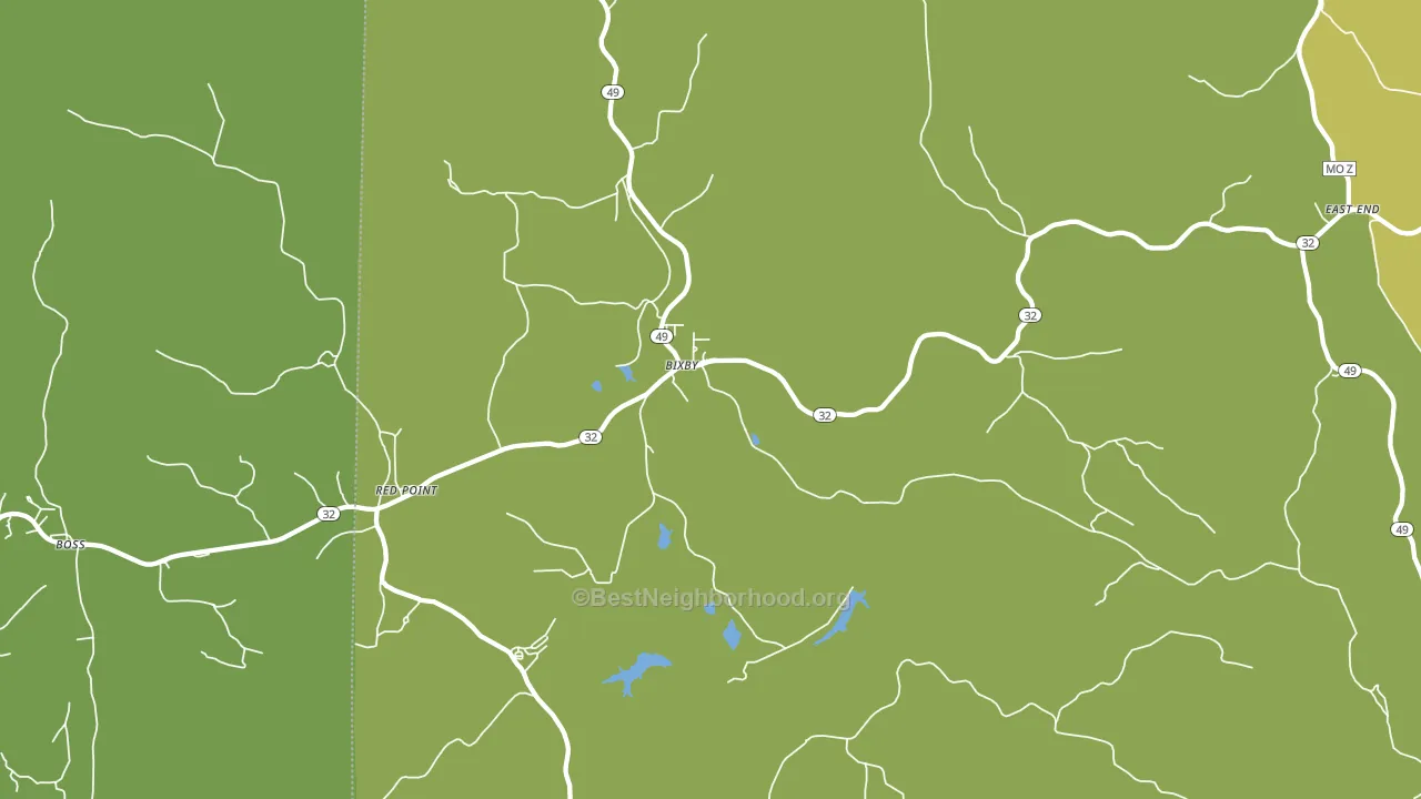 Bixby, MO block-group voter-turnout map