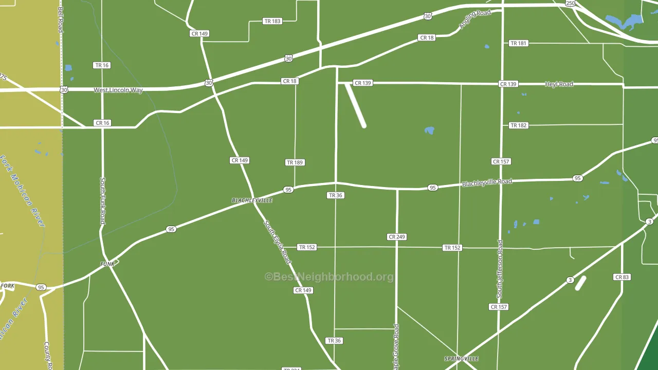 Blachleyville, OH block-group voter-turnout map
