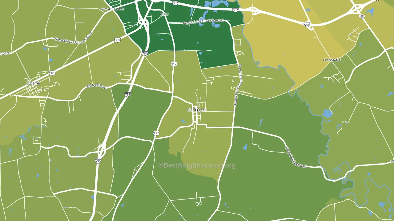 Black Creek, NC block-group voter-turnout map