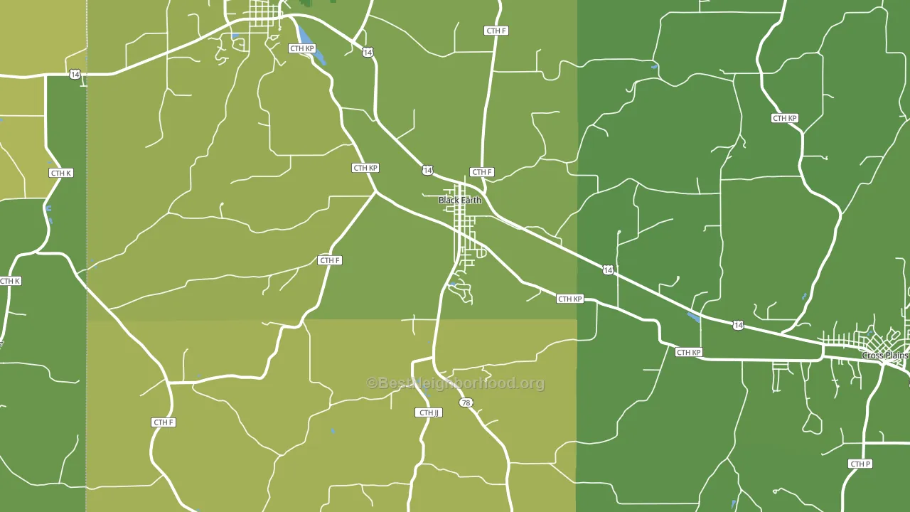 Black Earth, WI block-group voter-turnout map