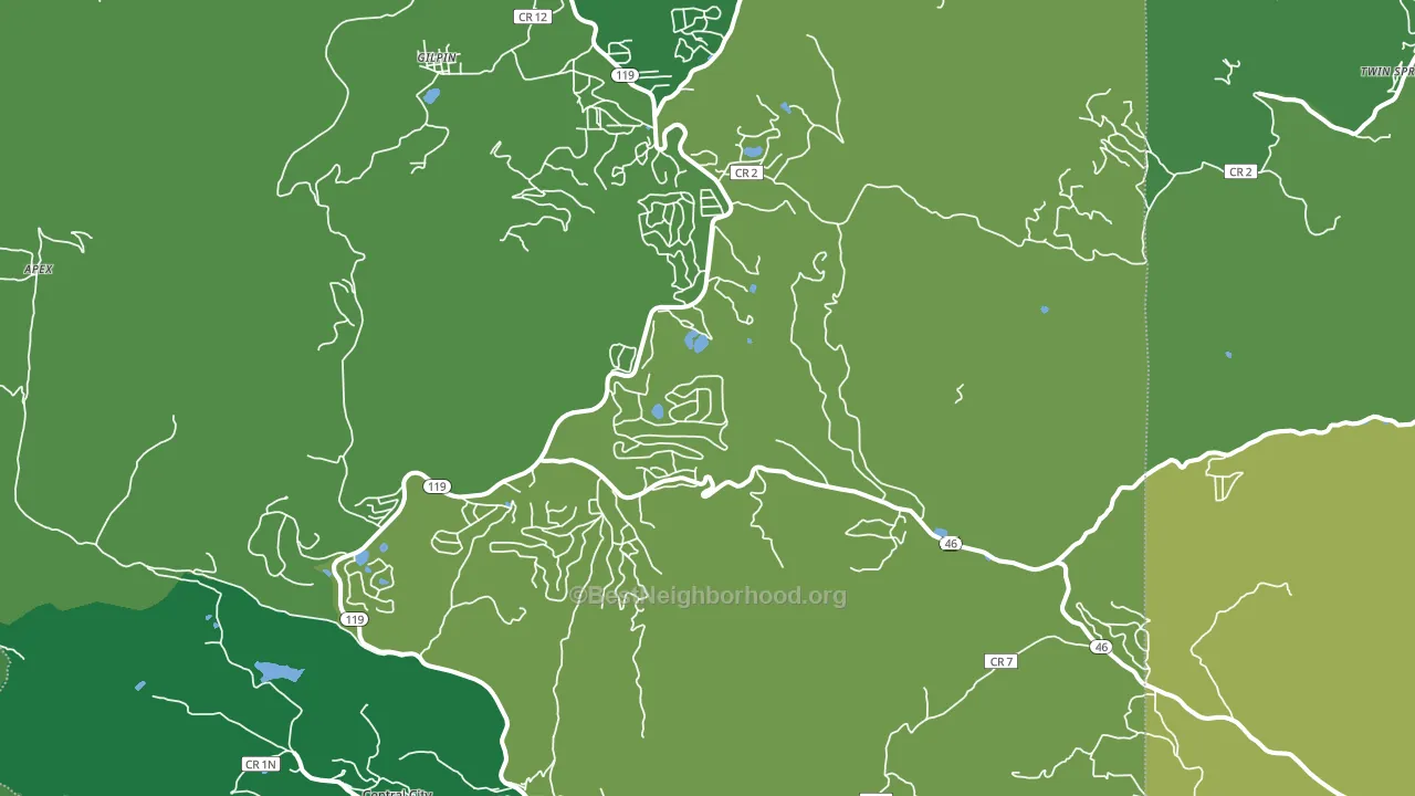 Black Hawk, CO block-group voter-turnout map