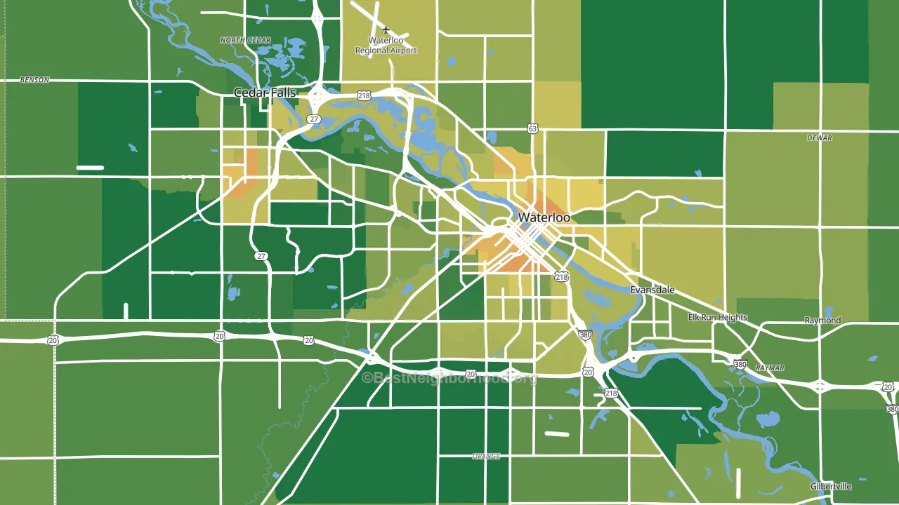 Black Hawk County, IA block-group voter-turnout map